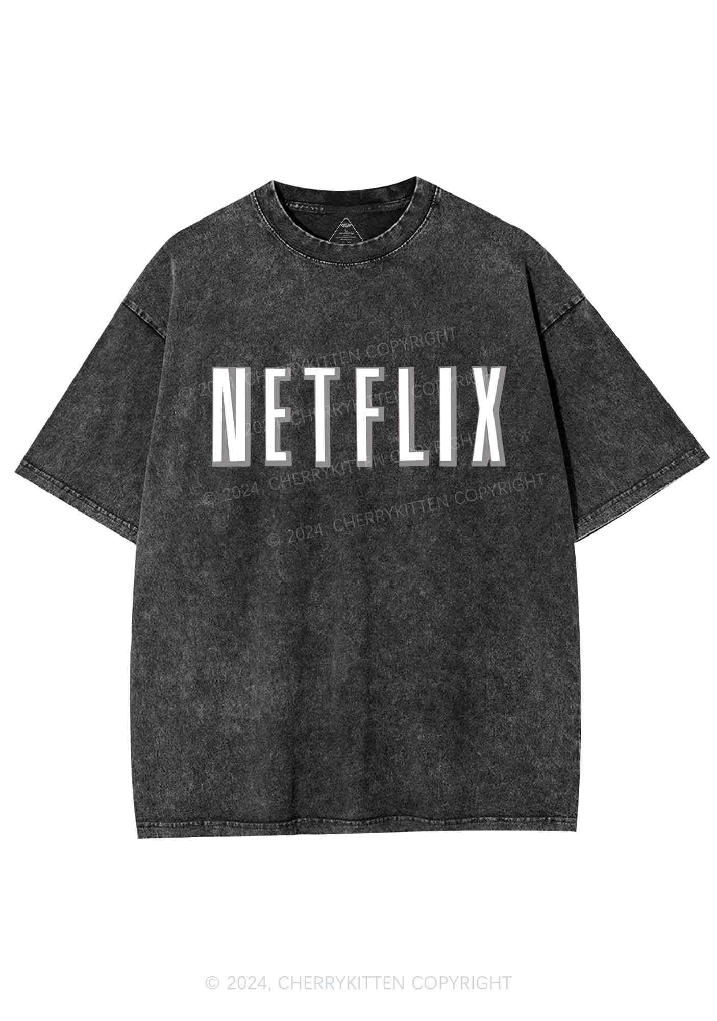 Netflix Y2K Valentine's Day Washed Tee Cherrykitten