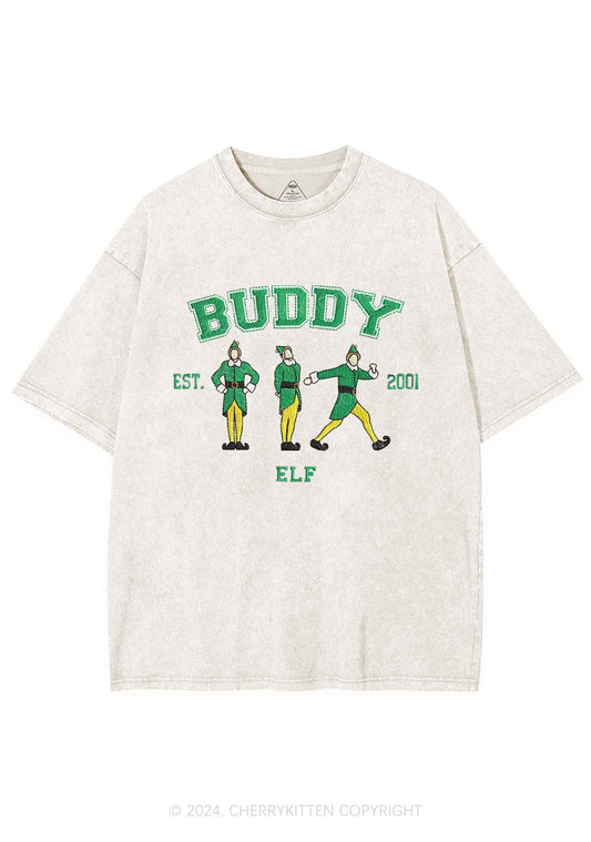 Christmas Elf Buddy Y2K Washed Tee Cherrykitten