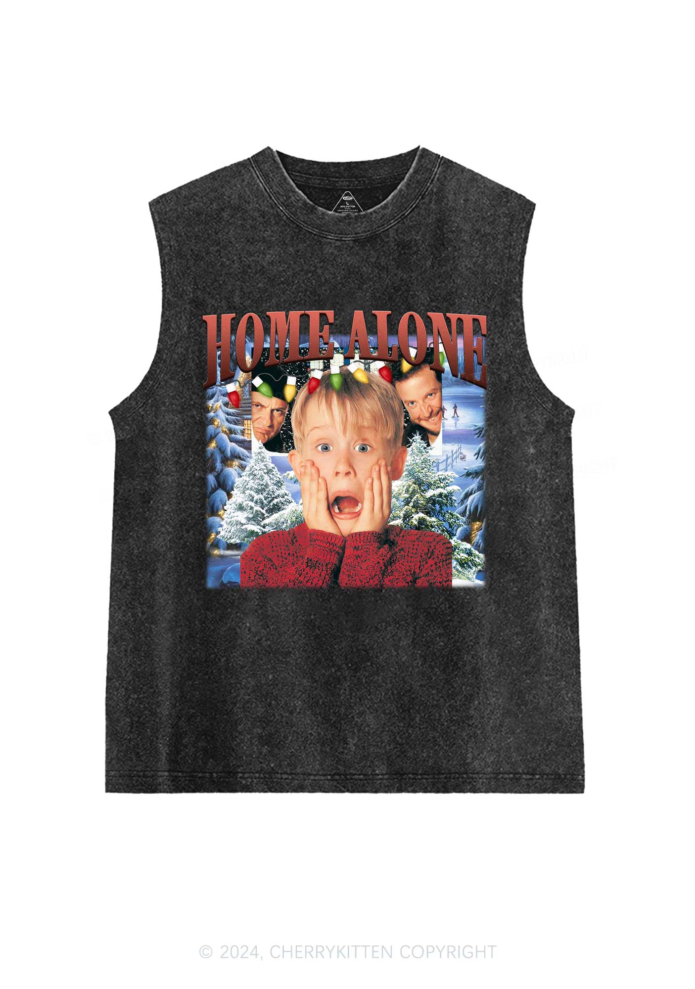 Christmas Home Alone Boy Y2K Washed Tank Cherrykitten