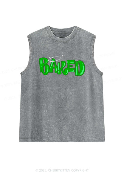 Green Baked Y2K Washed Tank Cherrykitten