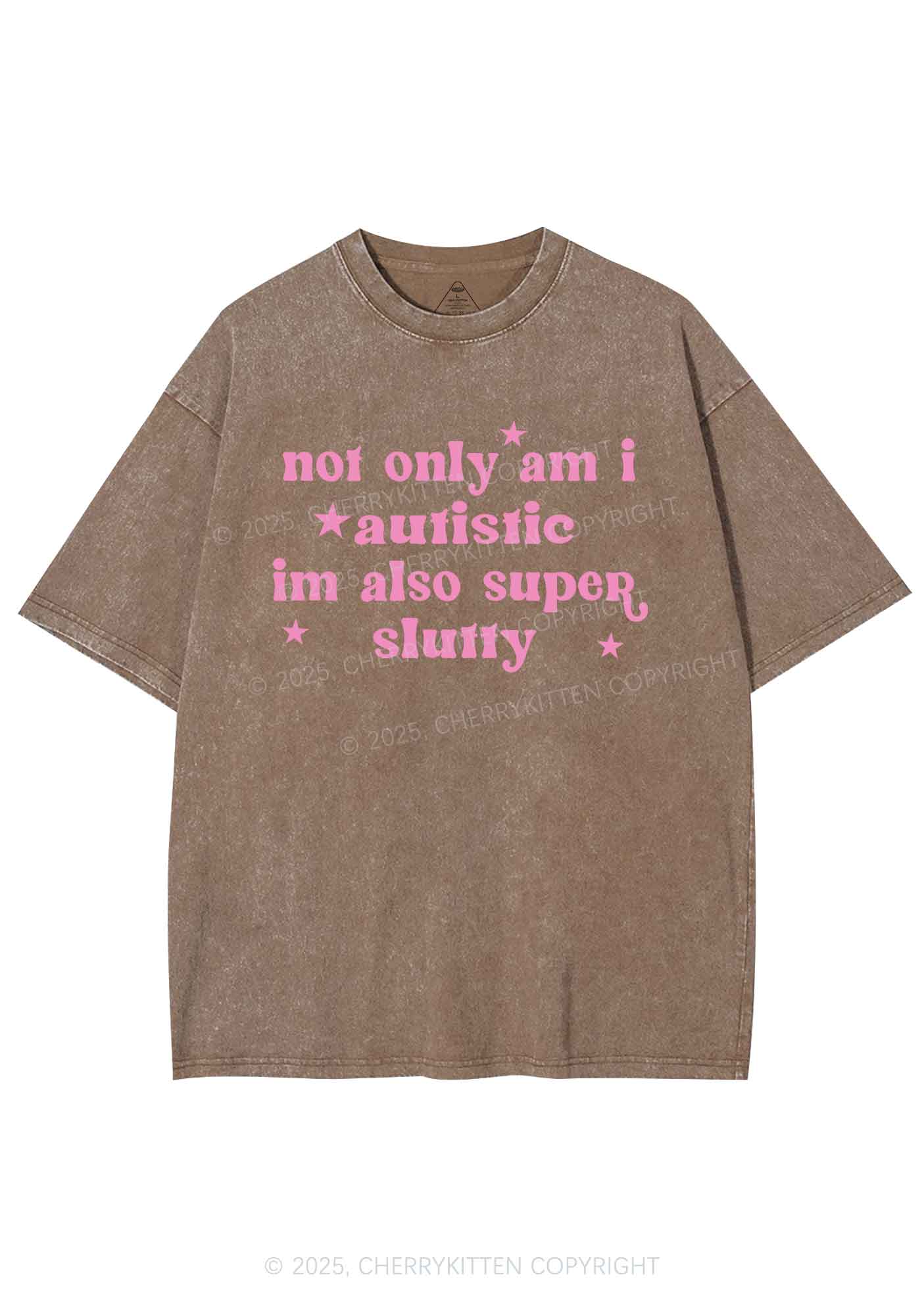 Autistic Slxtty Y2K Washed Tee Cherrykitten