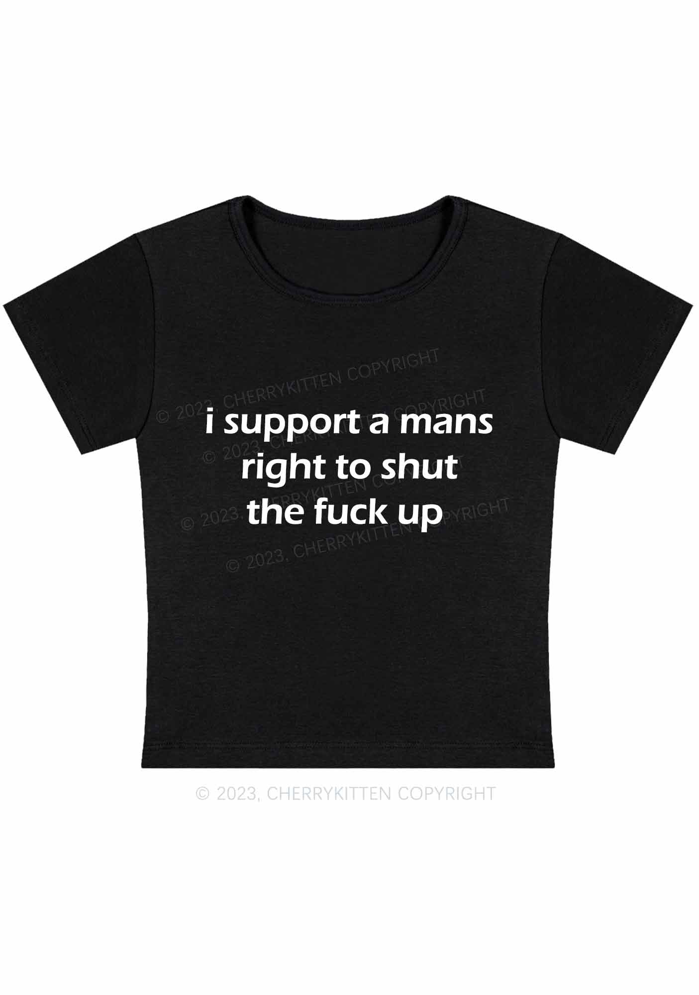 Curvy I Support A Mans Right Y2K Baby Tee Cherrykitten