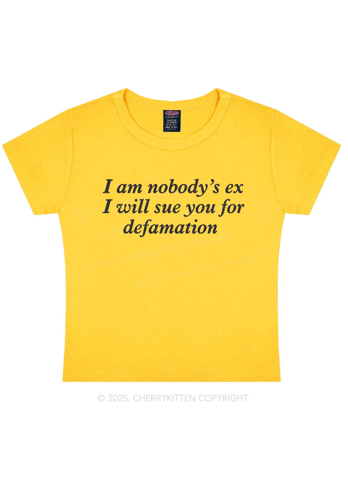 Sue You For Defamation Y2K Baby Tee Cherrykitten