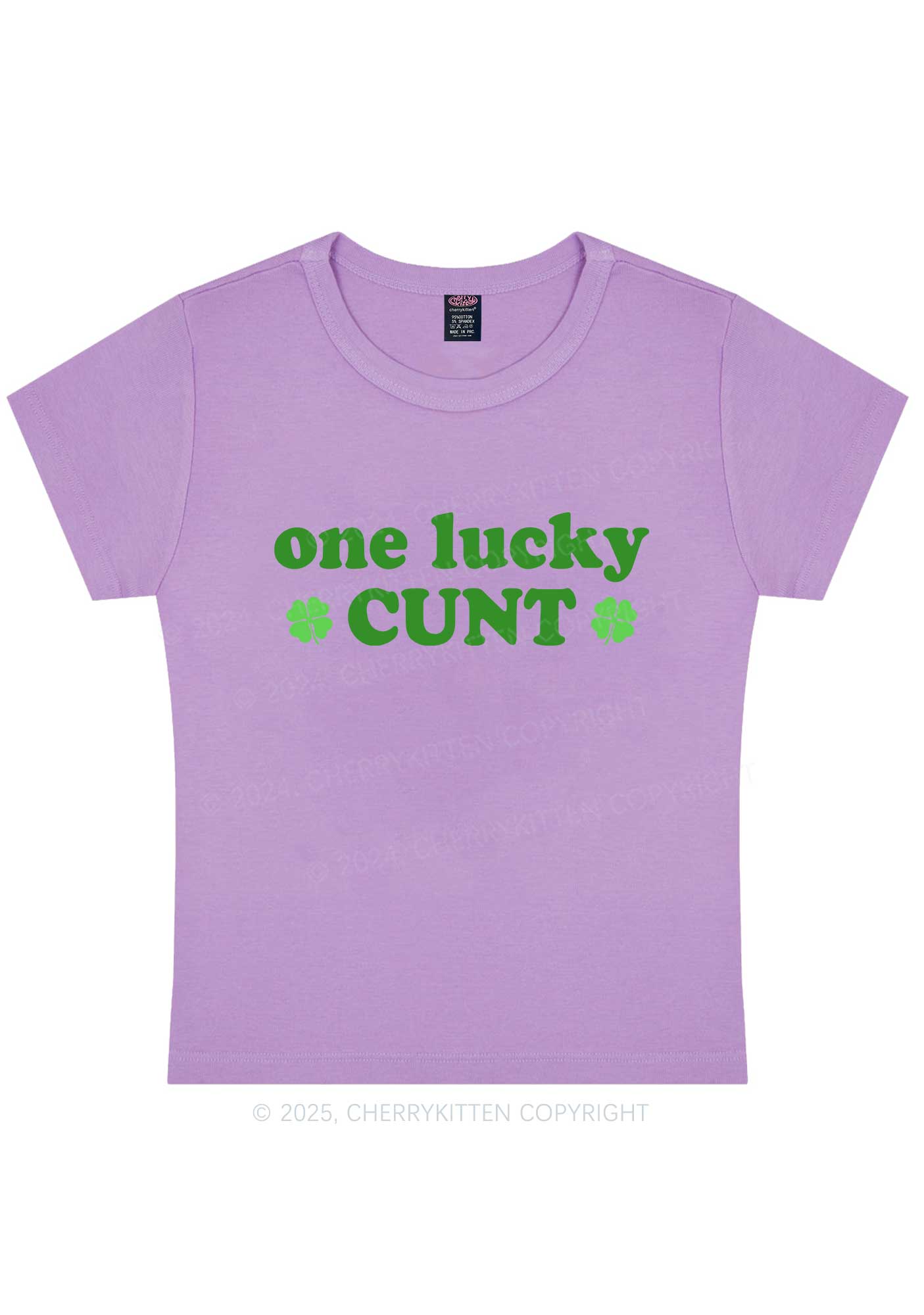 One Lucky Cxxt St Patricks Y2K Baby Tee Cherrykitten