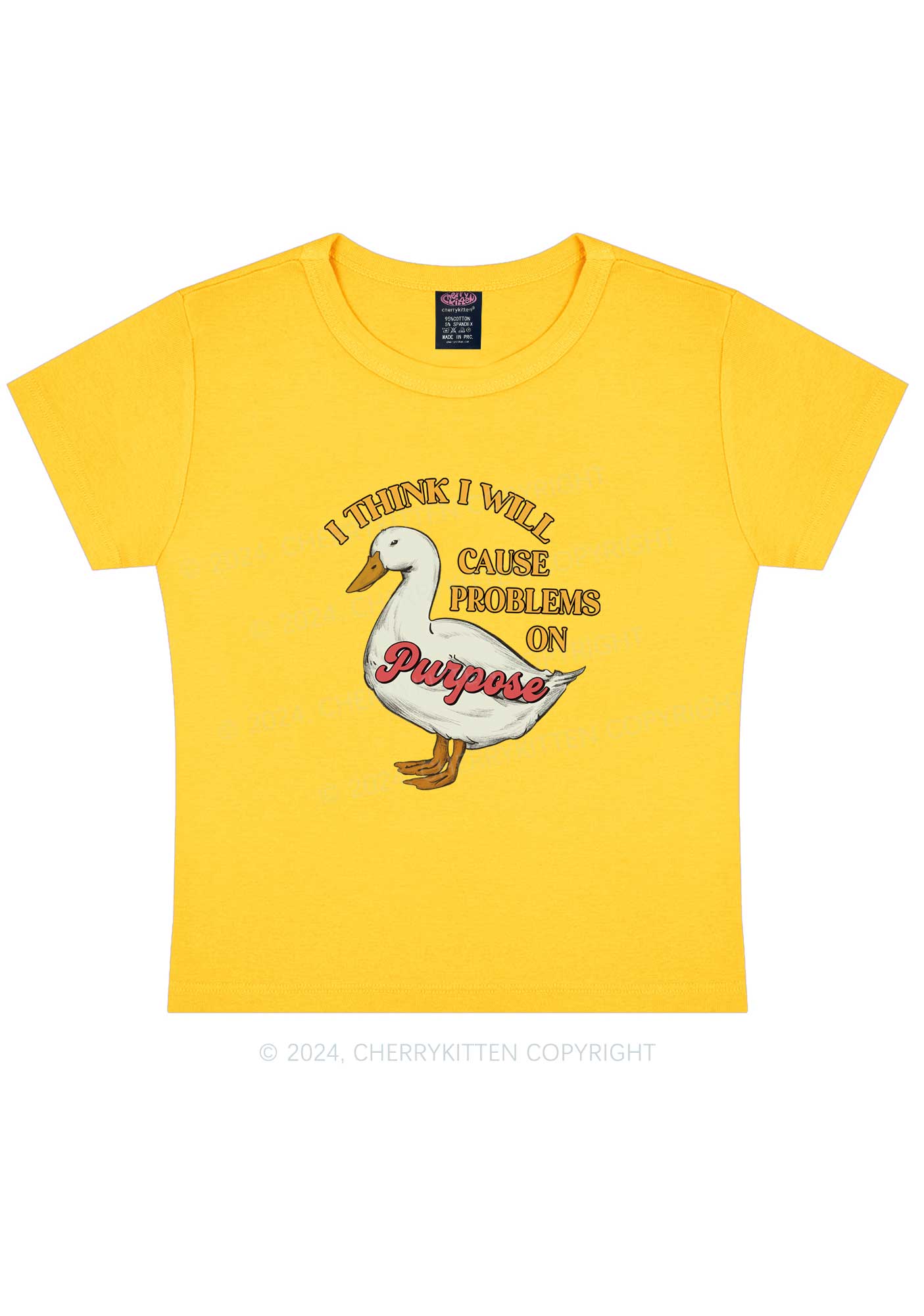 Cause Problems On Purpose Y2K Baby Tee Cherrykitten