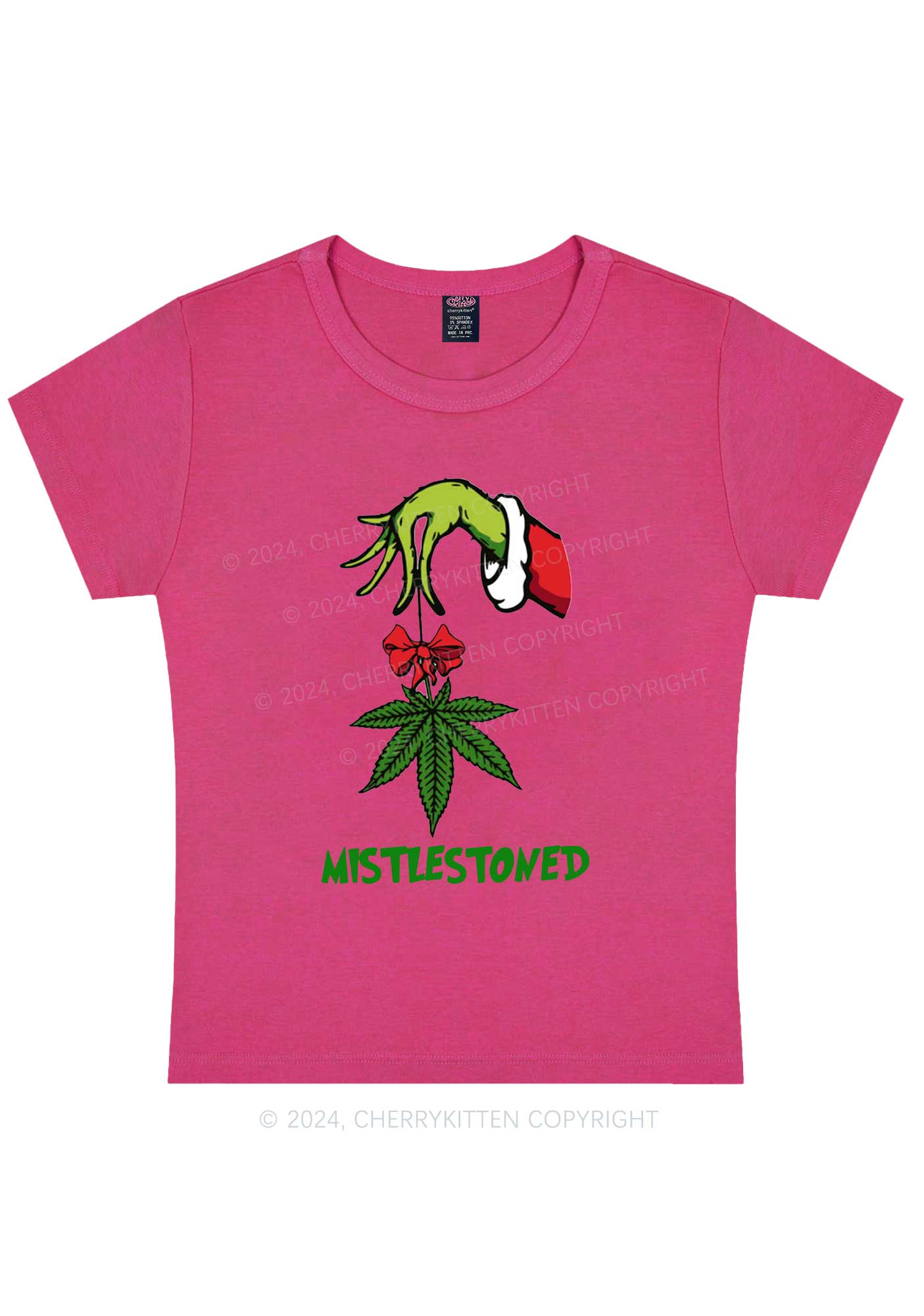 Christmas Mistlestoned Y2K Baby Tee Cherrykitten