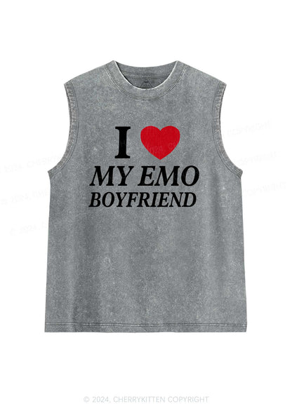 I Love My Emo BF Y2K Valentine's Day Washed Tank Cherrykitten