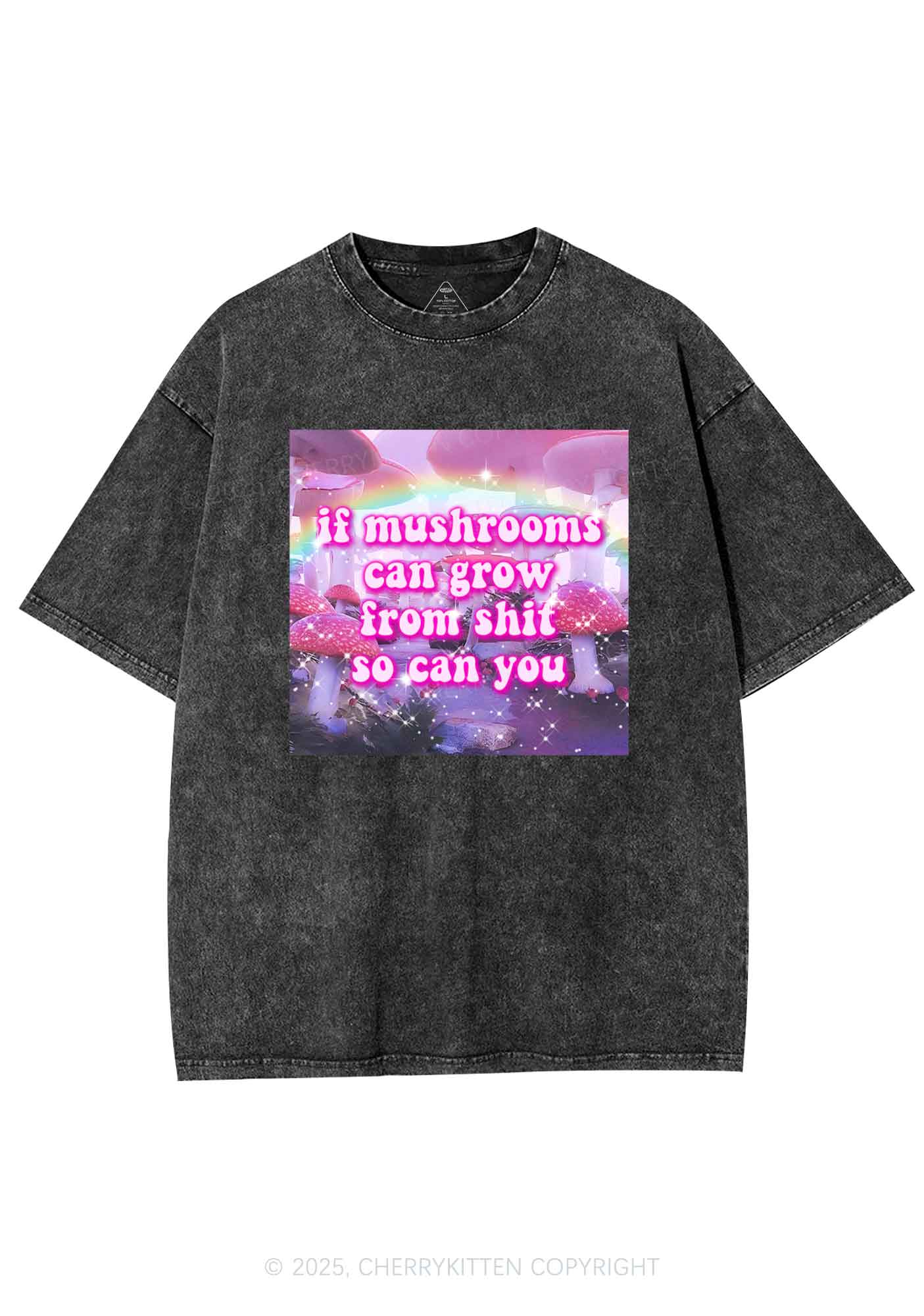 Mushrooms Grow From Shxt Y2K Washed Tee Cherrykitten