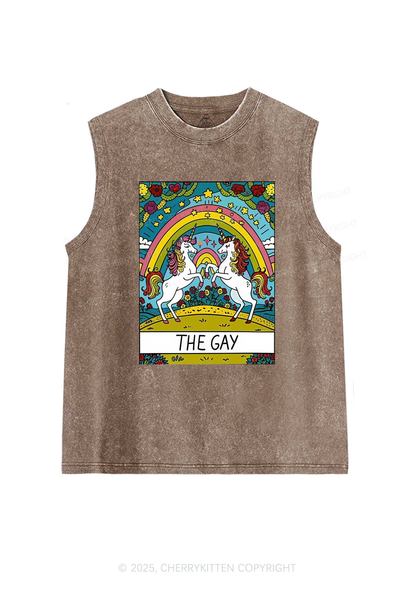 The Gay Unicorn Y2K Washed Tank Cherrykitten