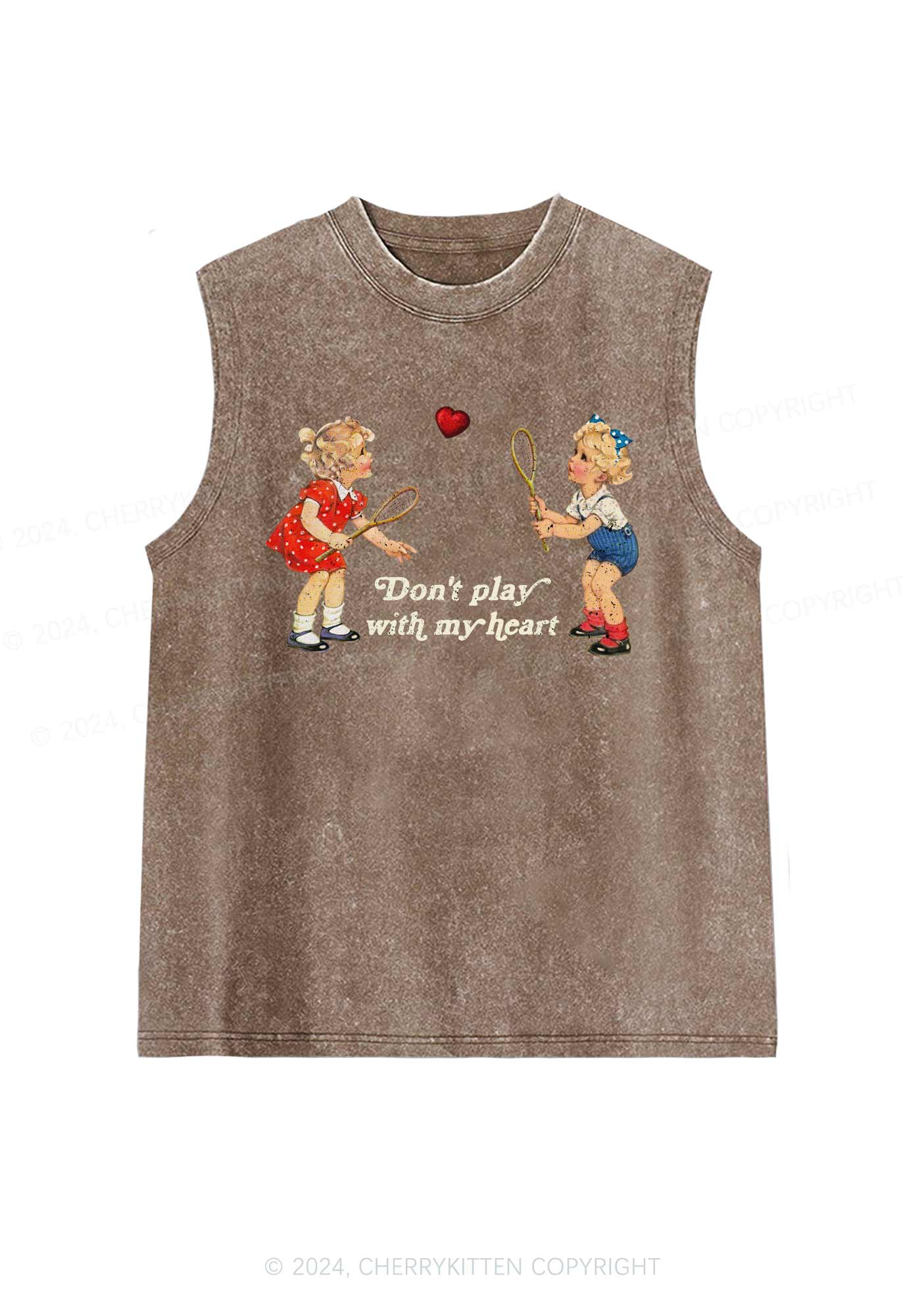 Don't Play With My Heart Y2K Washed Tank Cherrykitten