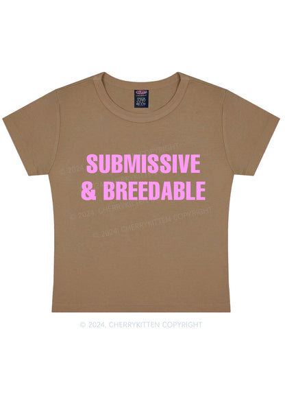 Submissive And Breedable Y2K Baby Tee Cherrykitten