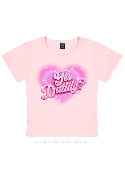 Pink Yes Daddy Y2K Valentine's Day Baby Tee Cherrykitten