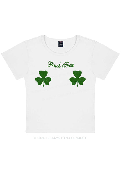 Pinch These St Patricks Y2K Baby Tee Cherrykitten