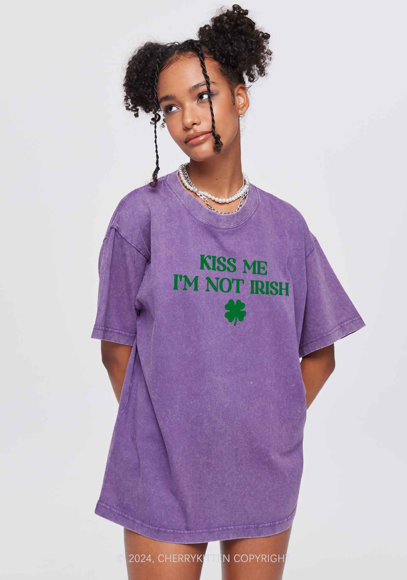 Im Not Irish St Patricks Y2K Washed Tee Cherrykitten