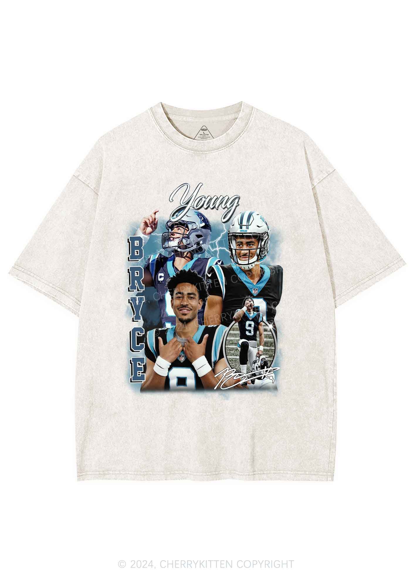 Blue Young Y2K Super Bowl Washed Tee Cherrykitten