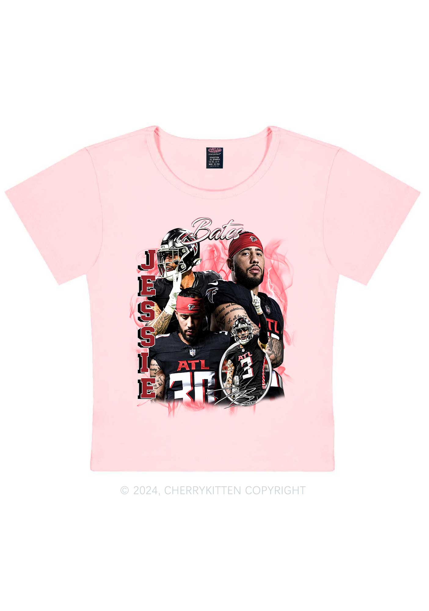 Red Jessie Y2K Super Bowl Baby Tee Cherrykitten