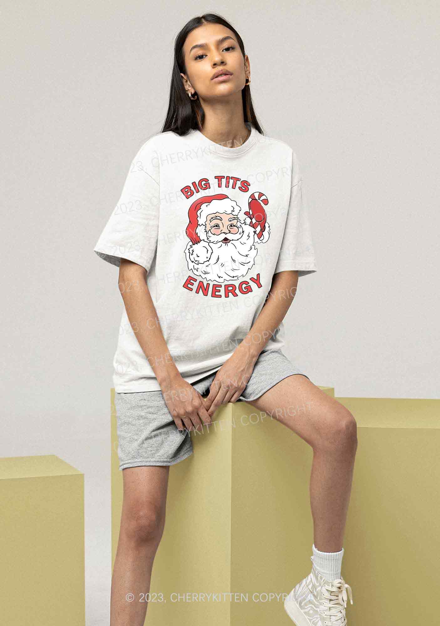 Big Santa Energy Christmas Y2K Chunky Shirt Cherrykitten