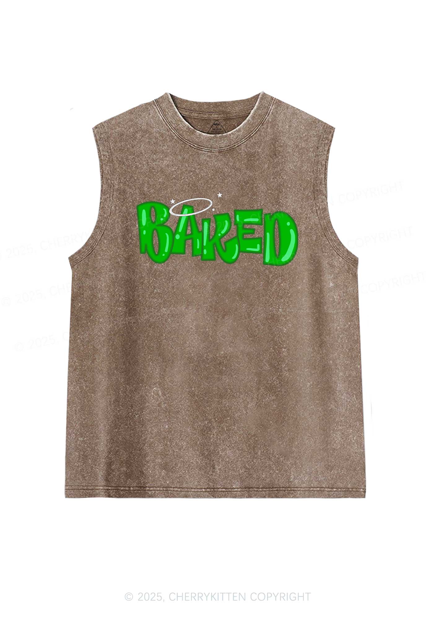 Green Baked Y2K Washed Tank Cherrykitten