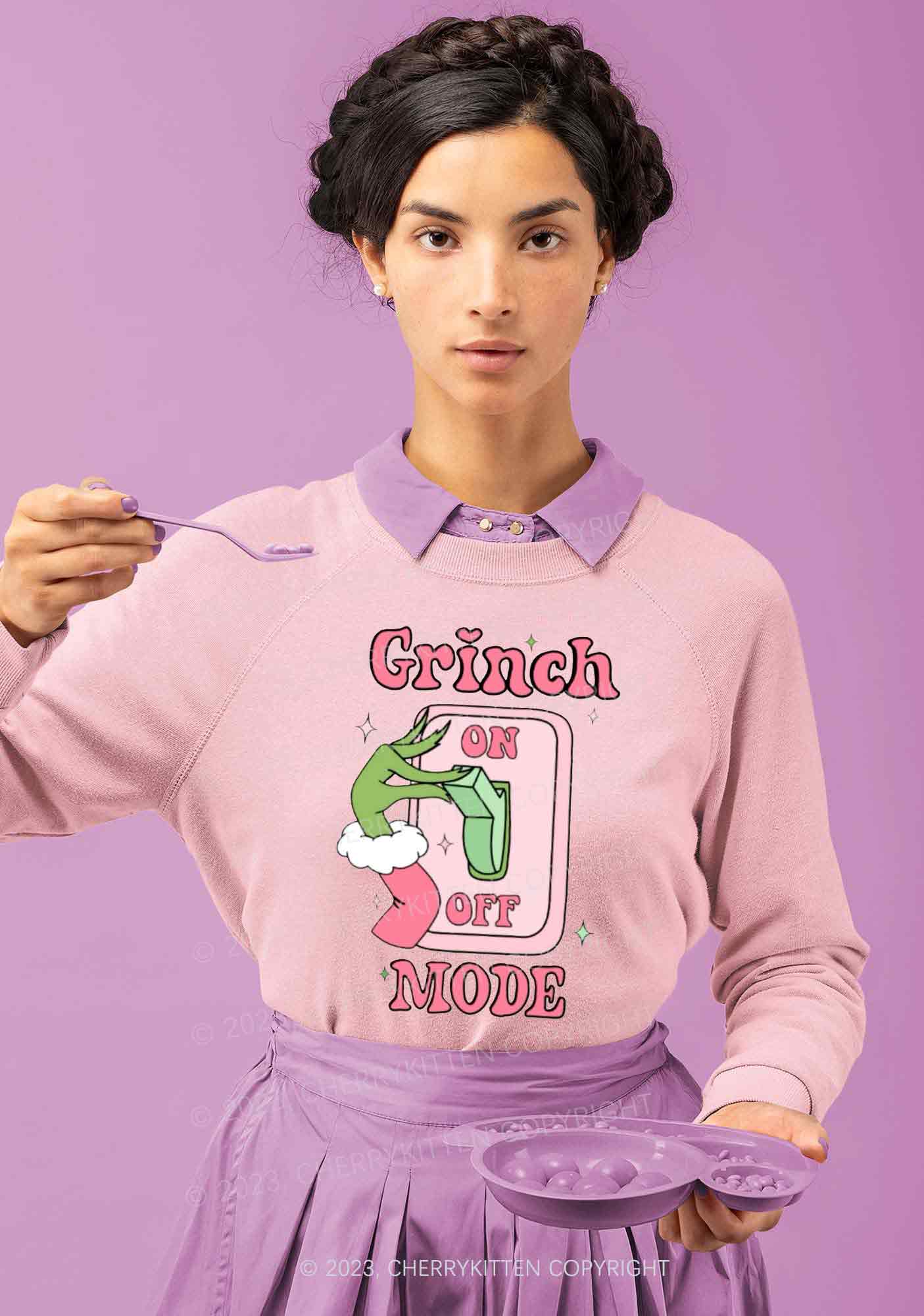 On Off Mode Christmas Y2K Sweatshirt Cherrykitten