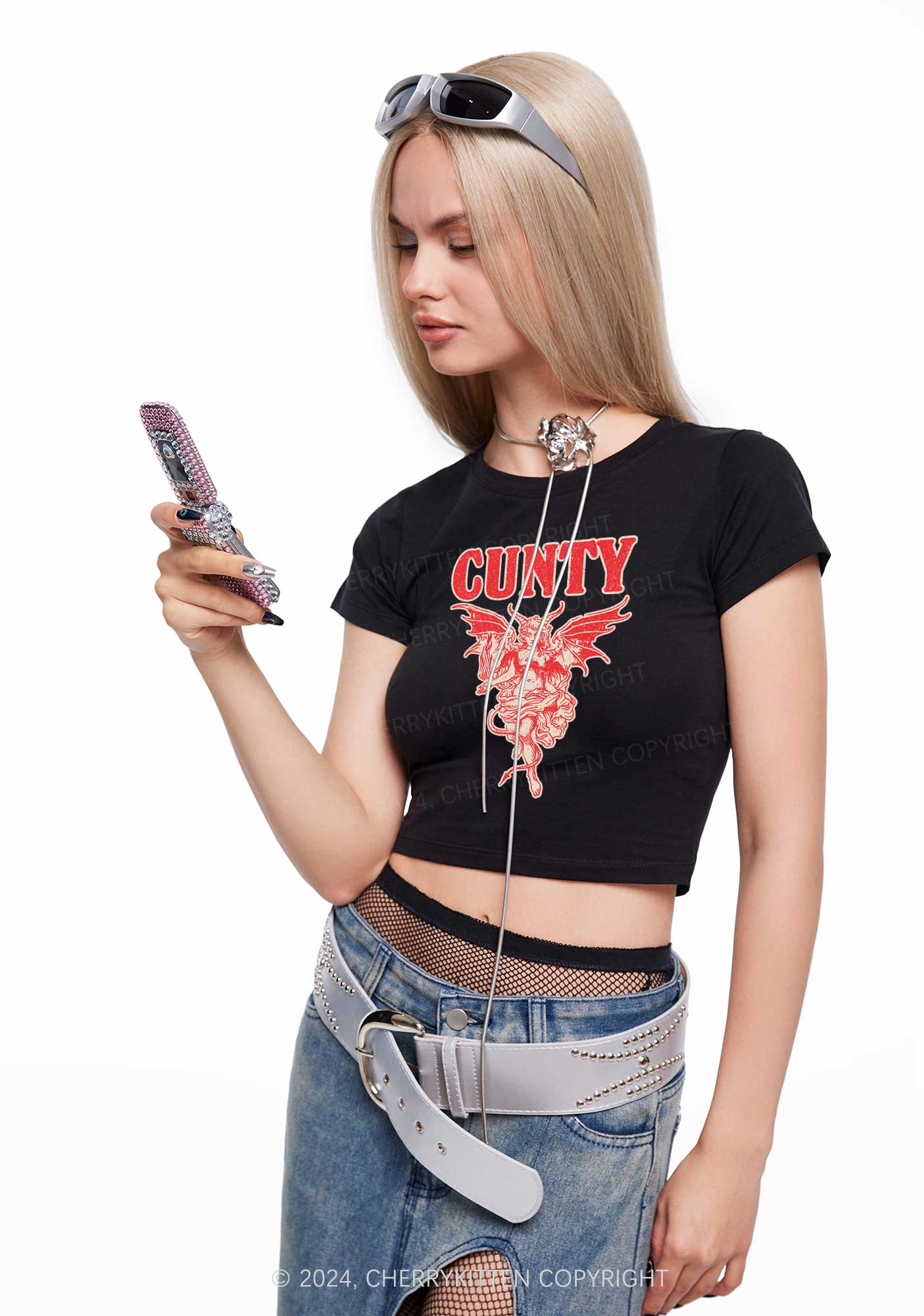 Cunty Satan Y2K Baby Tee Cherrykitten