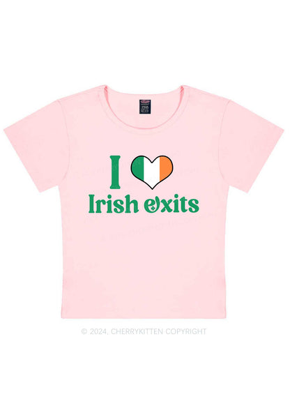 I Love Irish Exits St Patricks Y2K Baby Tee Cherrykitten