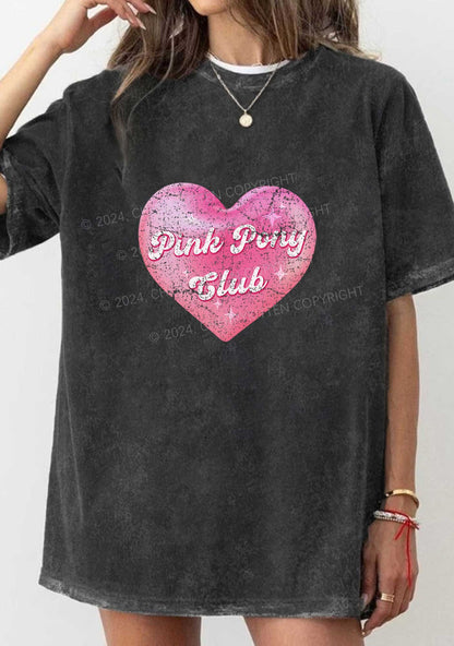 Pink Heart Pony Club Y2K Washed Tee Cherrykitten