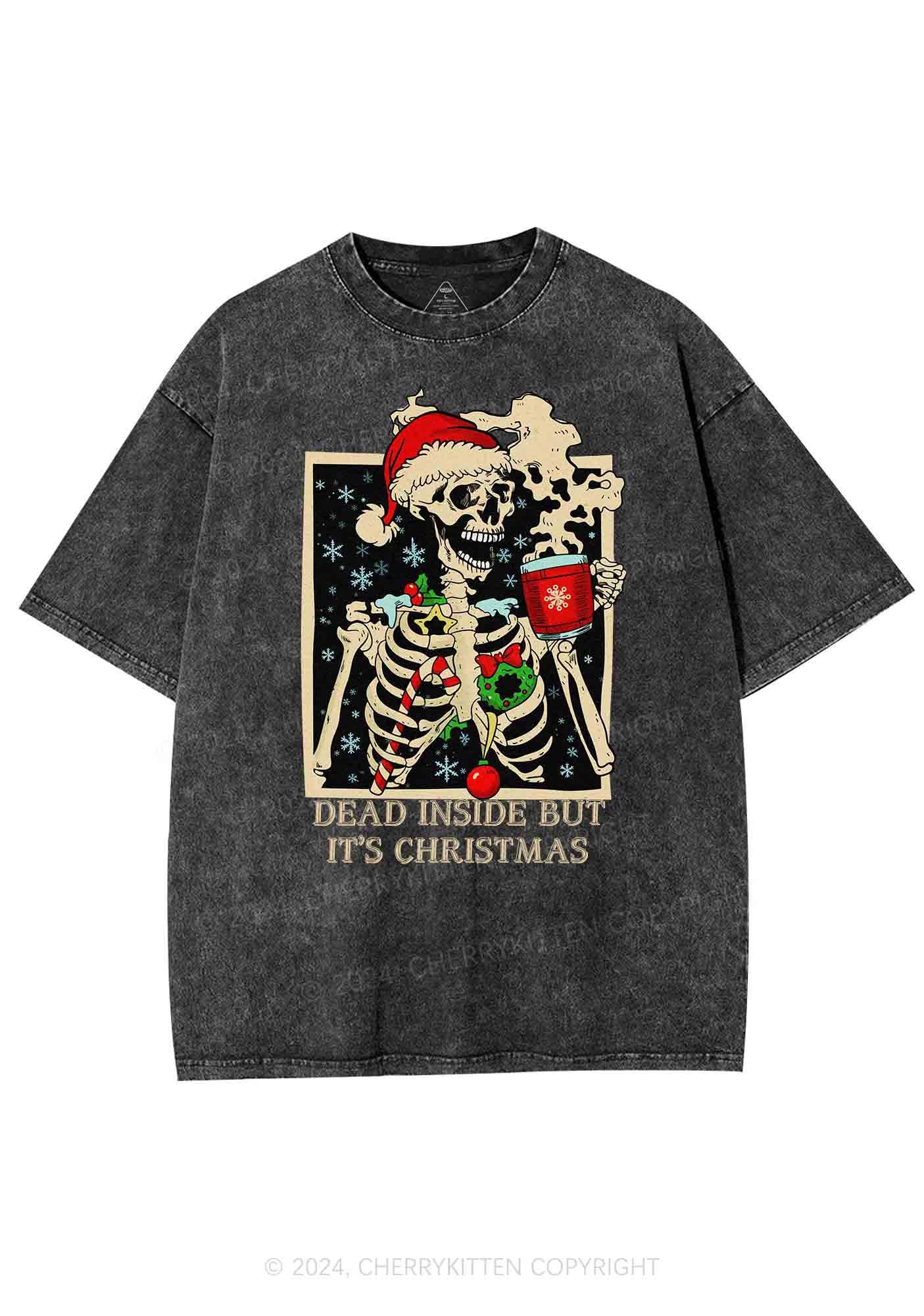 Christmas Dead Inside Y2K Washed Tee Cherrykitten