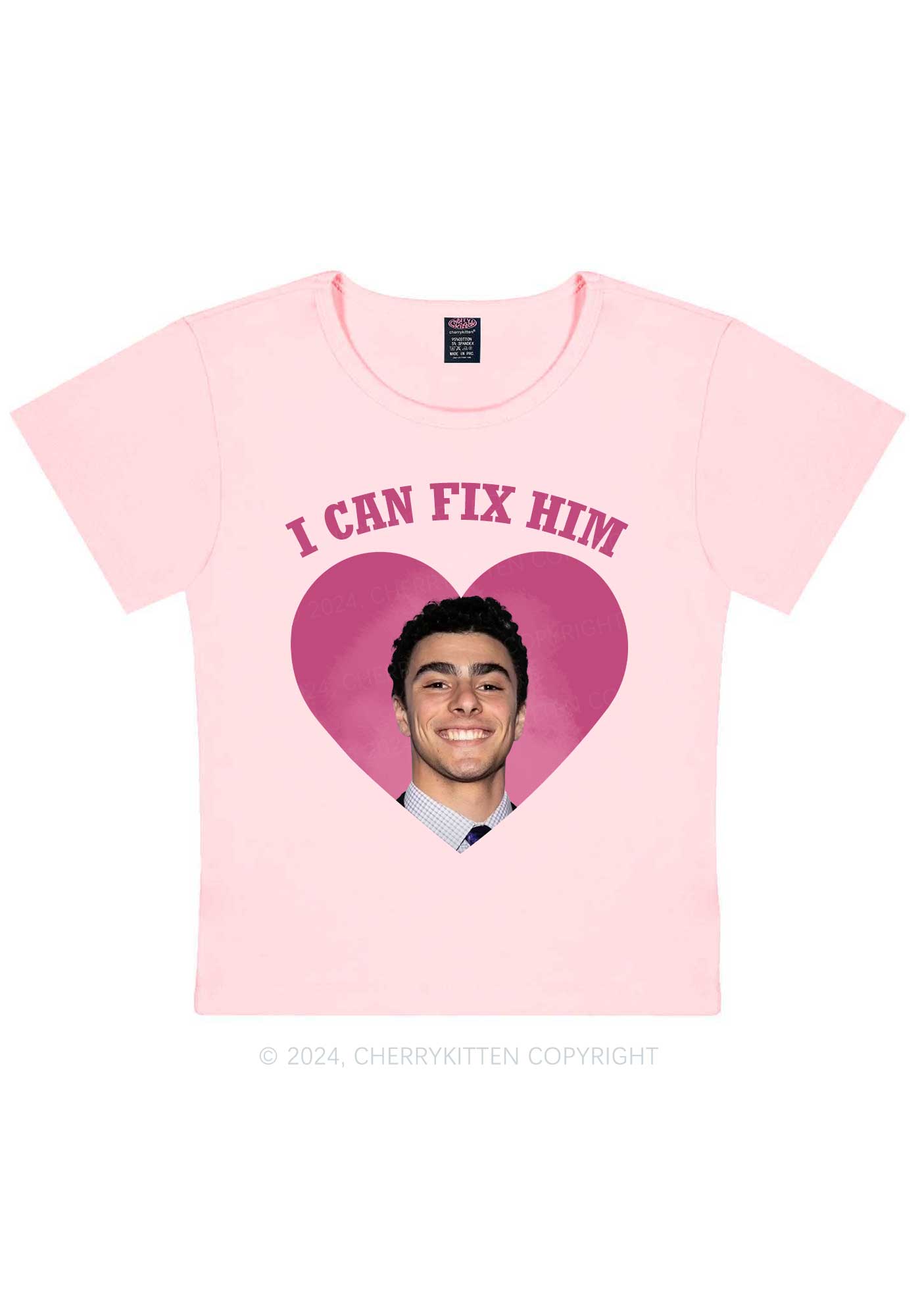 Fix Him Luigi Heart Y2K Baby Tee Cherrykitten