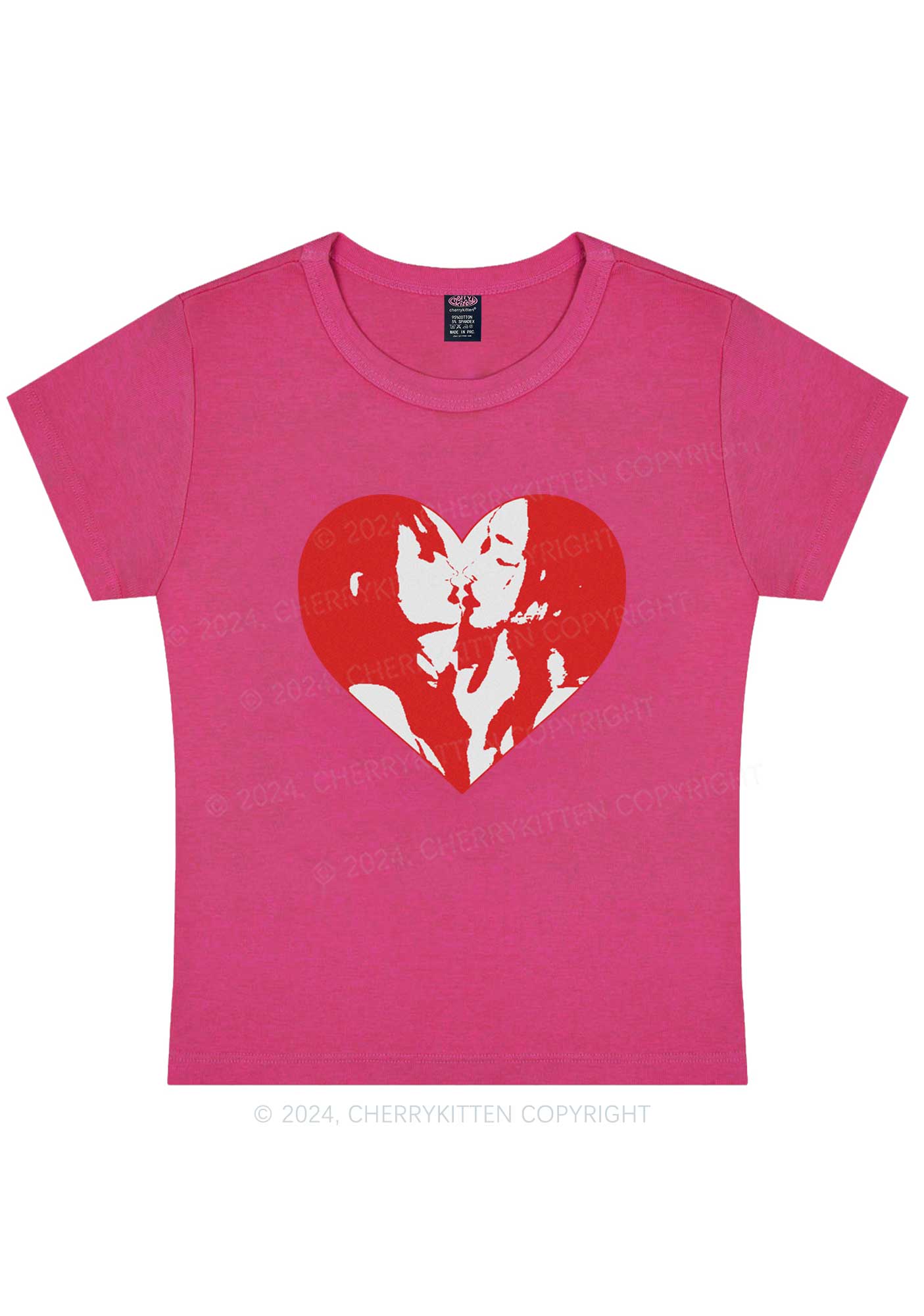 Kiss Girl Y2K Valentine's Day Baby Tee Cherrykitten