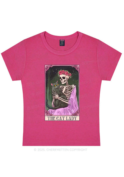 Skeleton Lady Y2K Baby Tee Cherrykitten