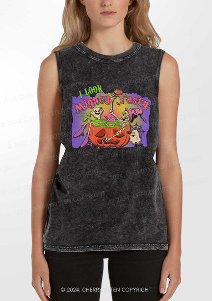 Mighty Tasty Halloween Y2K Washed Tank Cherrykitten