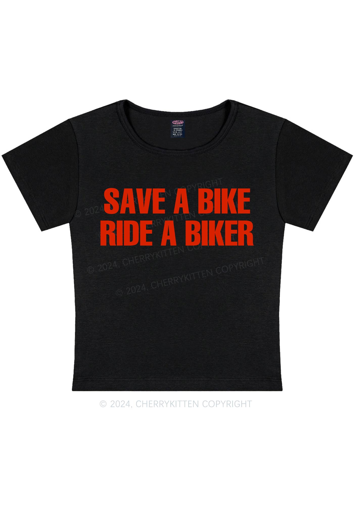 Save Bike Ride Biker Y2K Baby Tee Cherrykitten