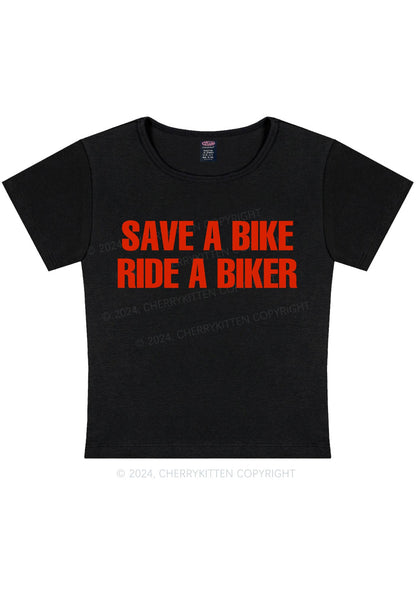 Save Bike Ride Biker Y2K Baby Tee Cherrykitten