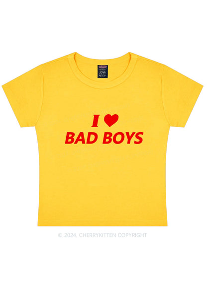 I Love Bad Boys Y2K Baby Tee Cherrykitten