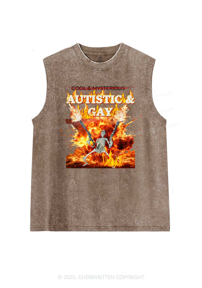 Autistic Gay Skeleton Y2K Washed Tank Cherrykitten