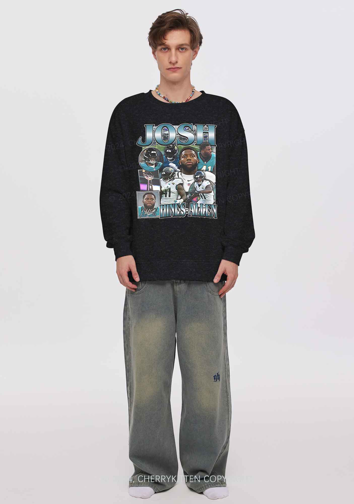 Green Josh Y2K Super Bowl Washed Sweatshirts Cherrykitten