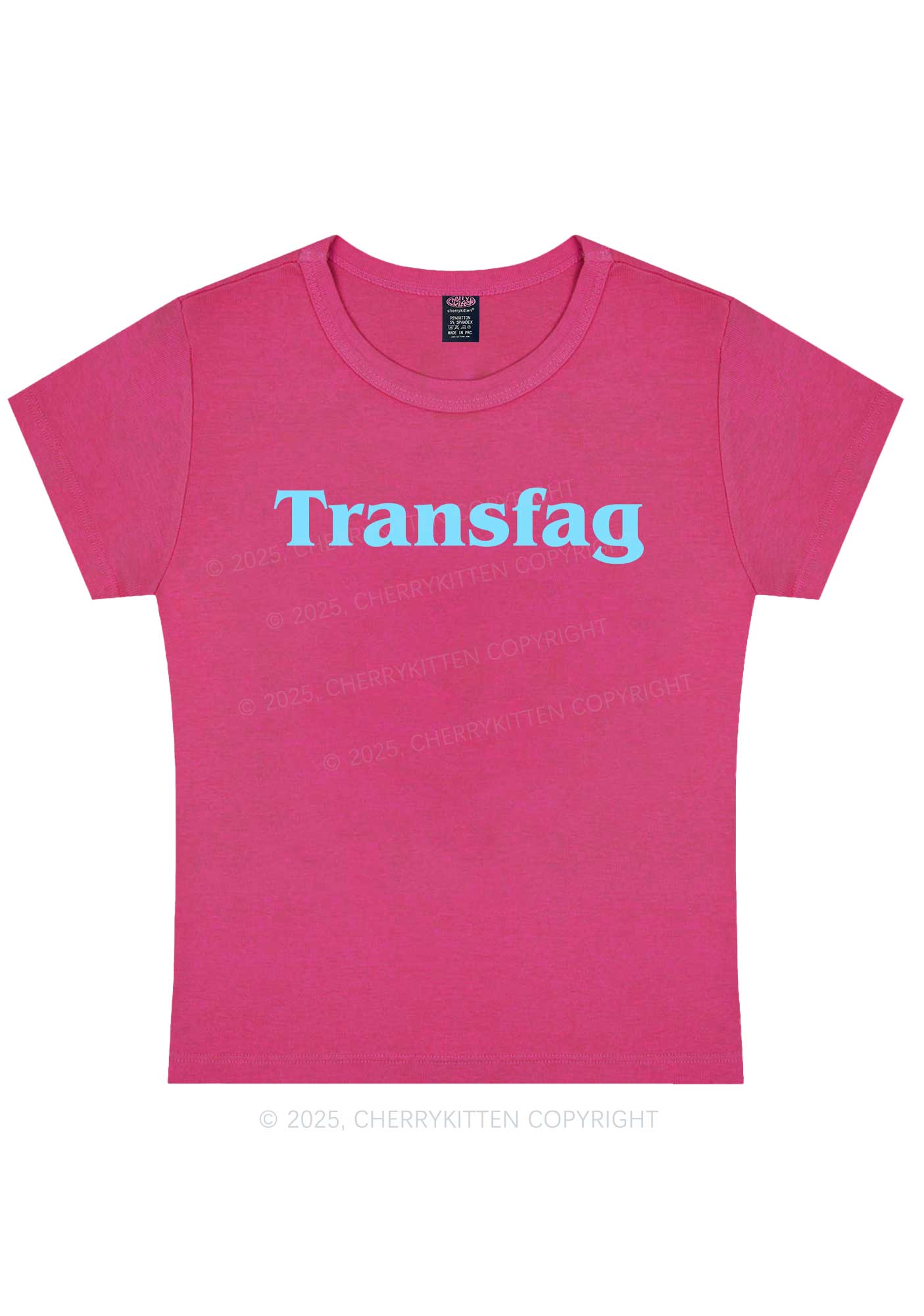 Transfag Y2K Baby Tee Cherrykitten