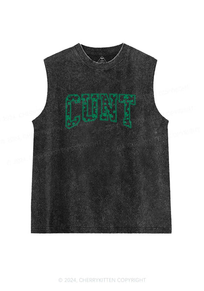 Green Cxxt St Patricks Y2K Washed Tank Cherrykitten