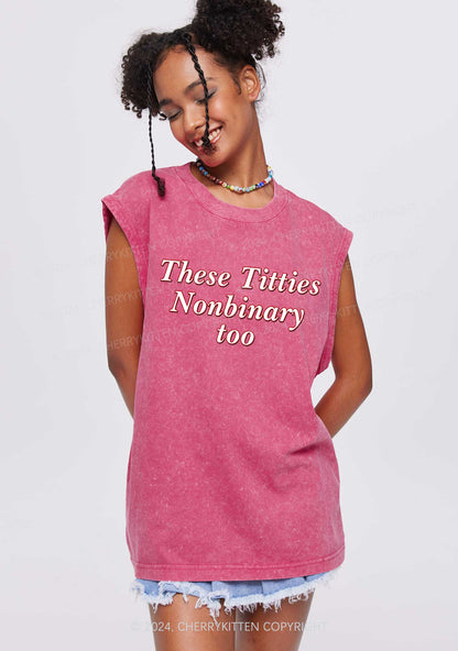 Txtties Nonbinary Too Y2K Washed Tank Cherrykitten