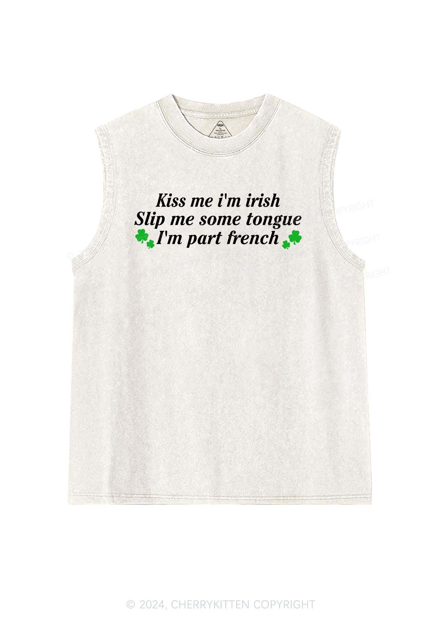 Im Part French St Patricks Y2K Washed Tank Cherrykitten