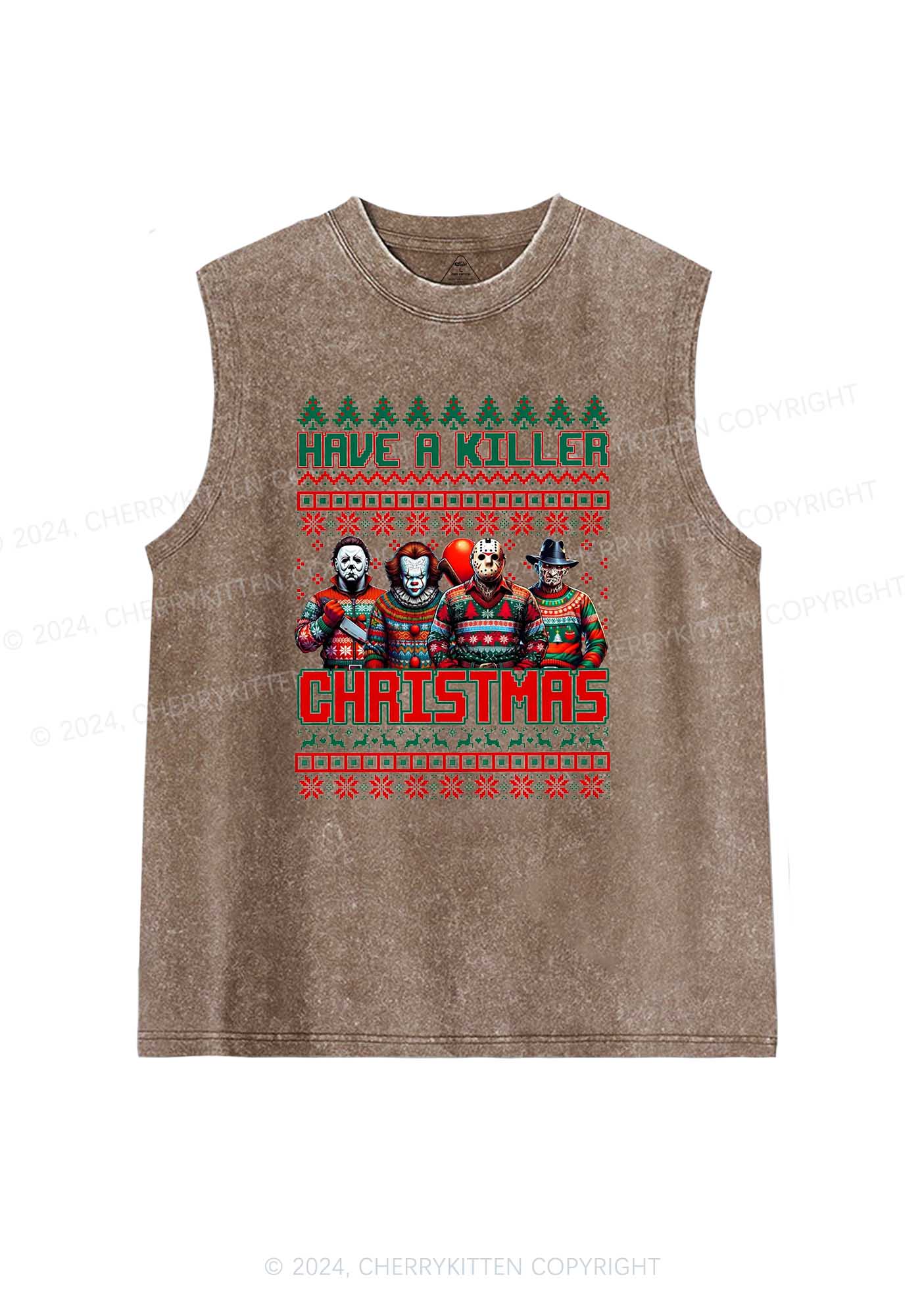 Christmas Have A Killer Y2K Washed Tank Cherrykitten