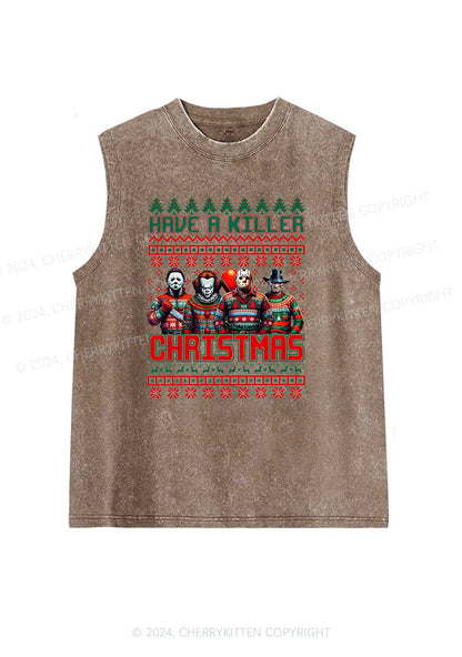 Christmas Have A Killer Y2K Washed Tank Cherrykitten