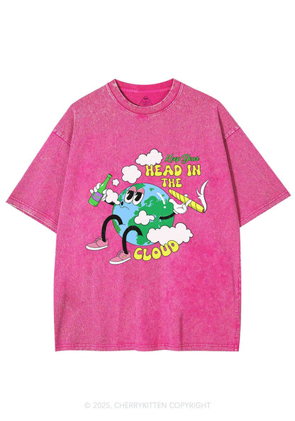 Keep Your Head In Cloud Y2K Washed Tee Cherrykitten