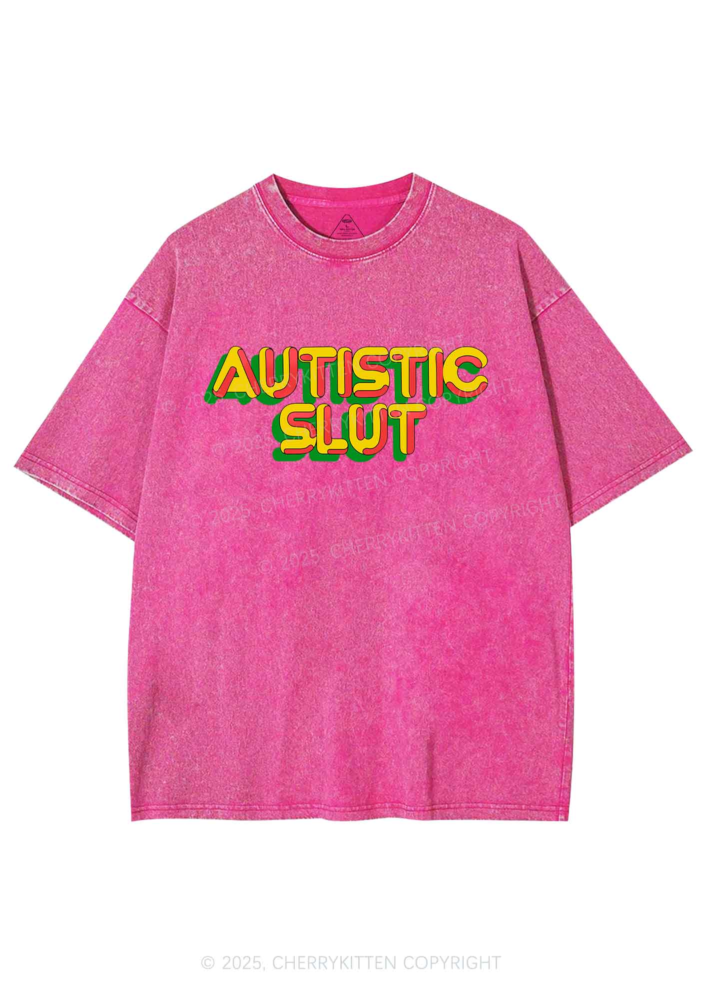 Autistic Slxt Y2K Washed Tee Cherrykitten