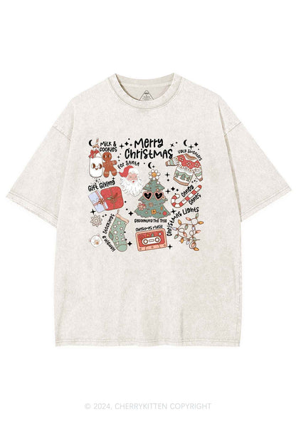 Merry Christmas Holiday Y2K Washed Tee Cherrykitten