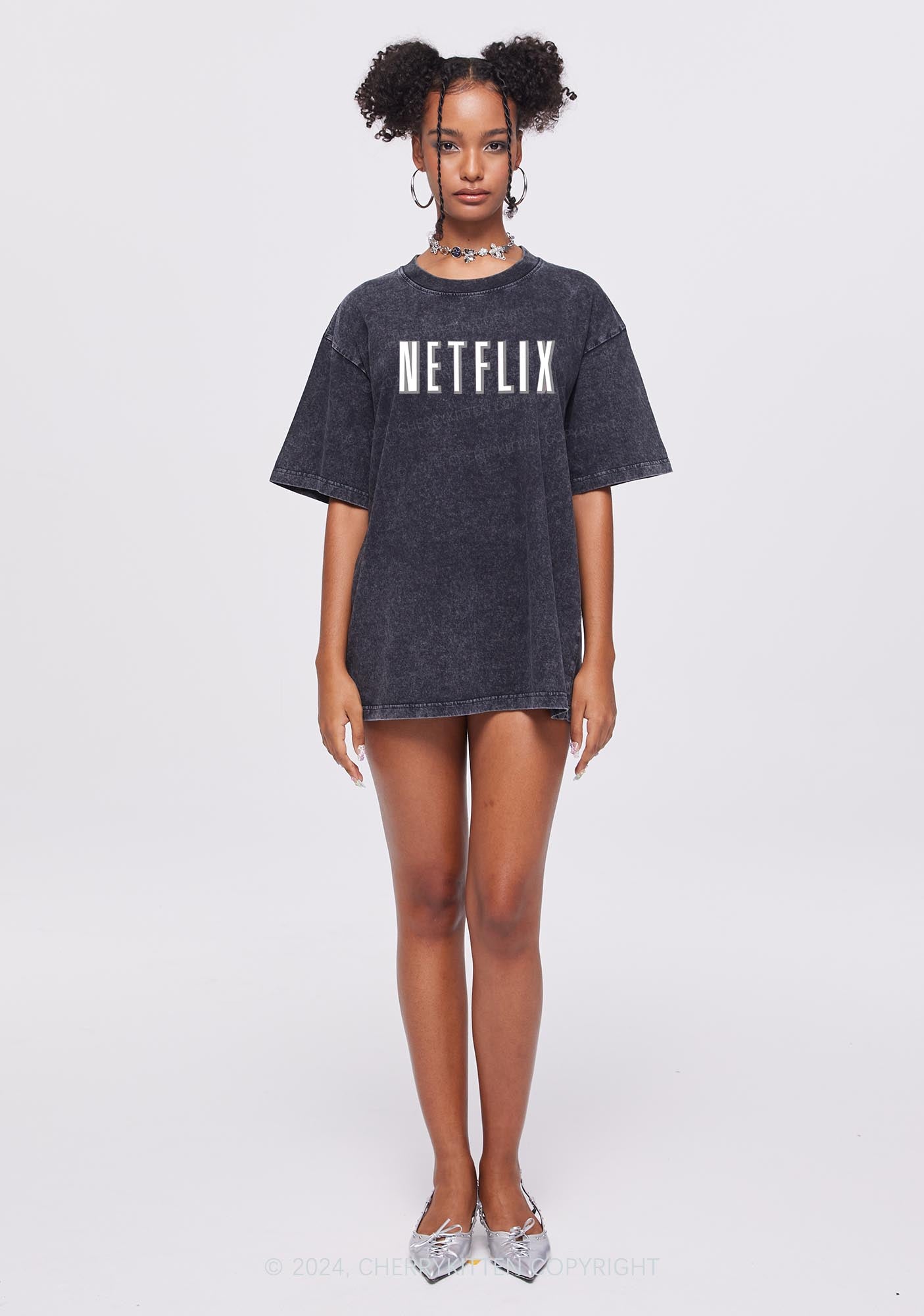 Netflix Y2K Valentine's Day Washed Tee Cherrykitten