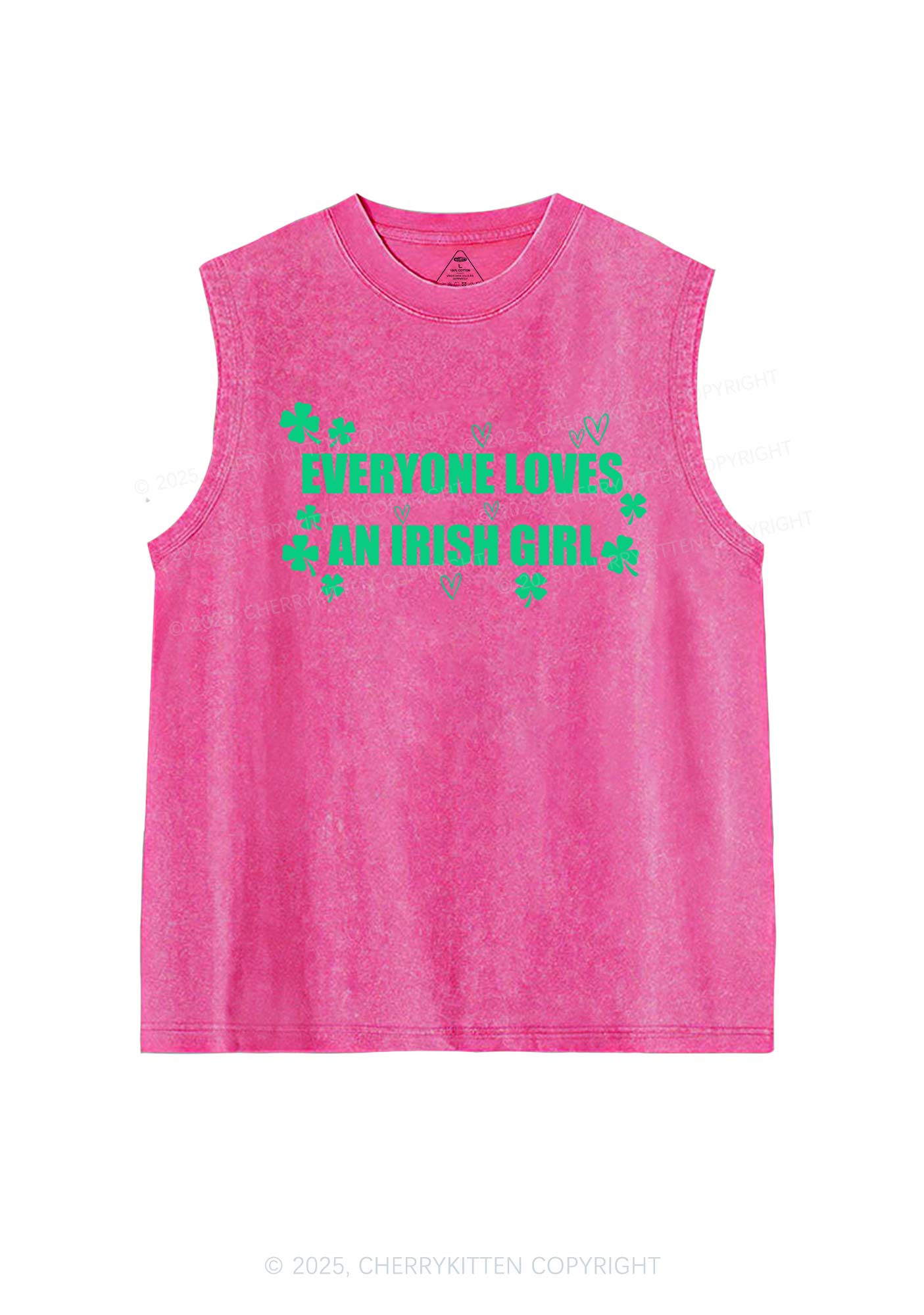 Everyone Loves Irish Girl St Patricks Y2K Washed Tank Cherrykitten