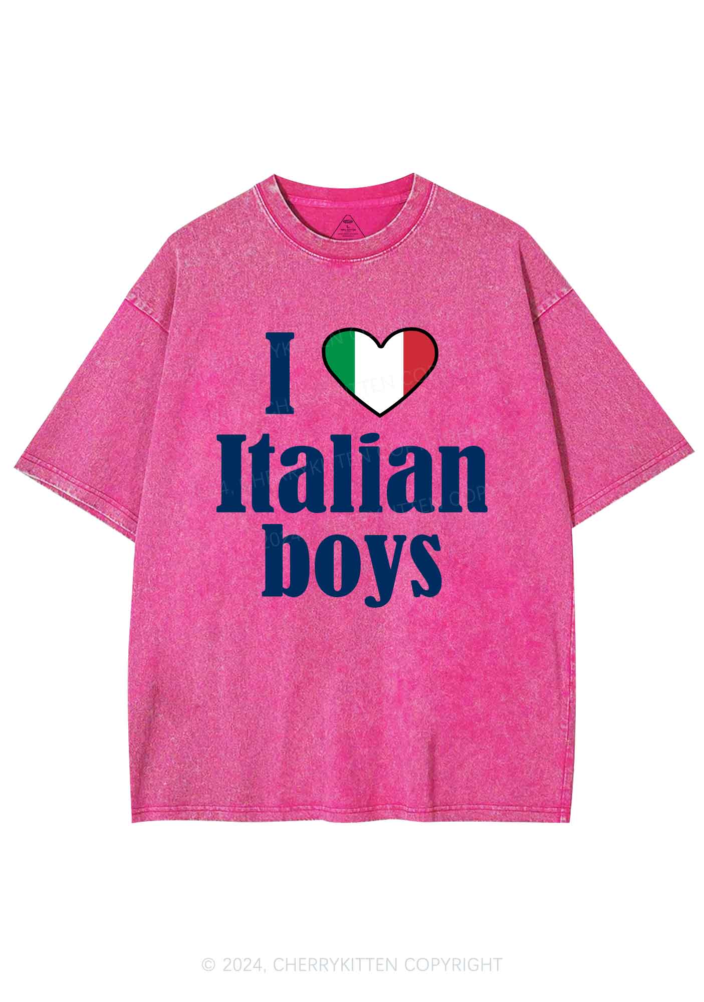 I Love Italian Boys Y2K Washed Tee Cherrykitten