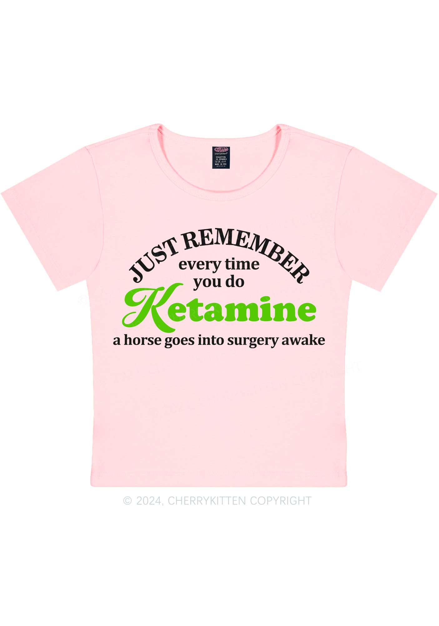 Just Remember K Horse Y2K Baby Tee Cherrykitten