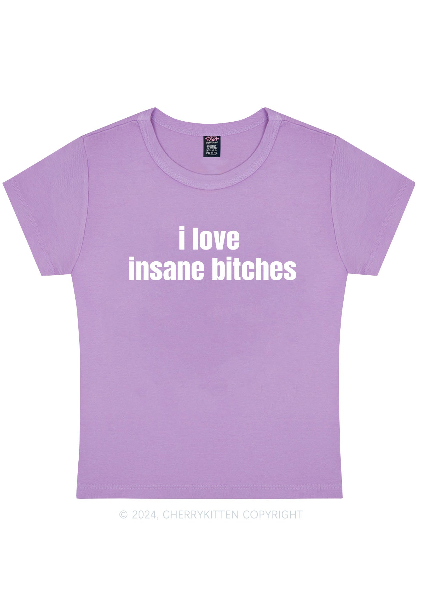 I Love Insane Bxxches Y2K Valentine's Day Baby Tee Cherrykitten